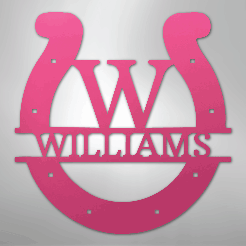 Custom Horseshoe Monogram Personalized Steel Metal Sign Wall ArtCustomly Gifts