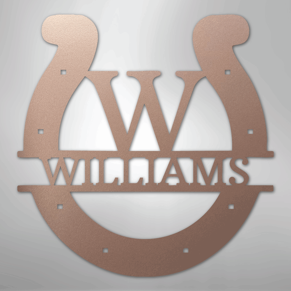 Custom Horseshoe Monogram Personalized Steel Metal Sign Wall ArtCustomly Gifts