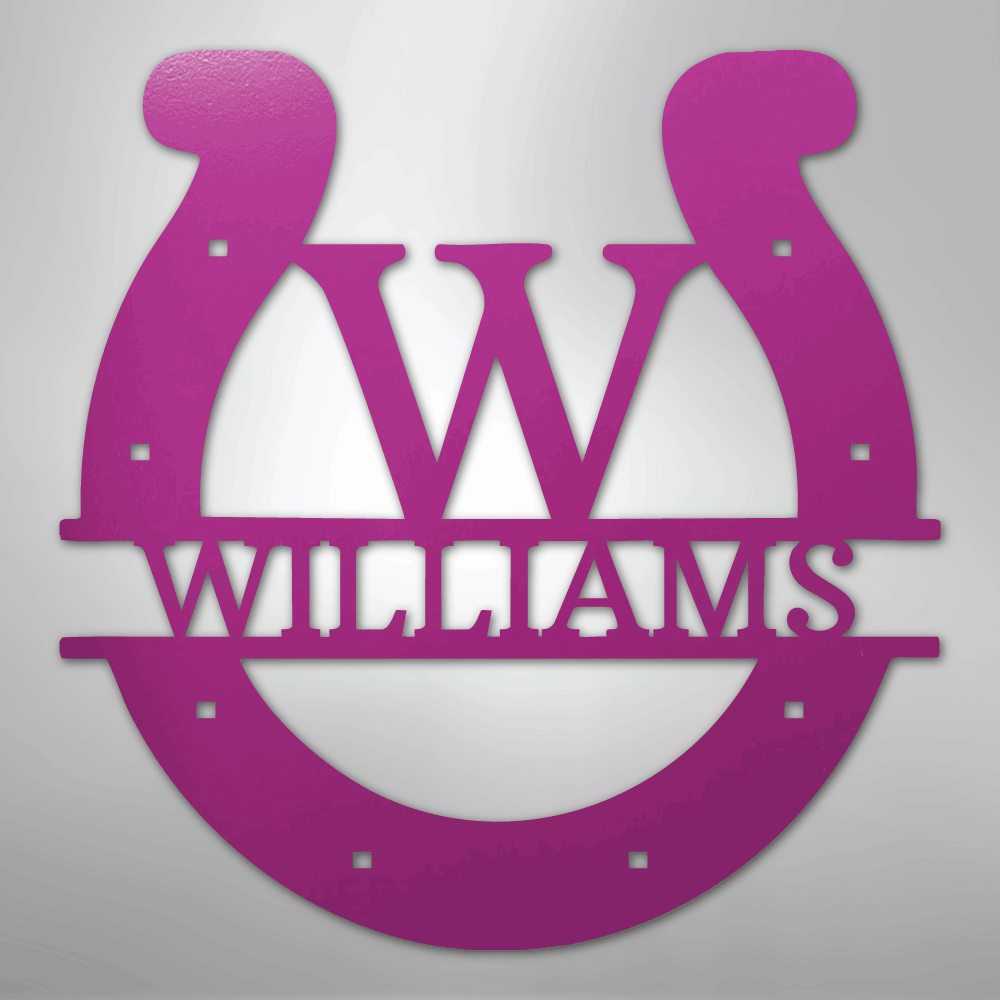 Custom Horseshoe Monogram Personalized Steel Metal Sign Wall ArtCustomly Gifts