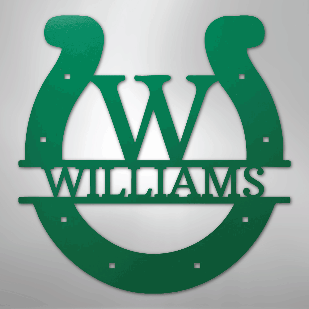 Custom Horseshoe Monogram Personalized Steel Metal Sign Wall ArtCustomly Gifts