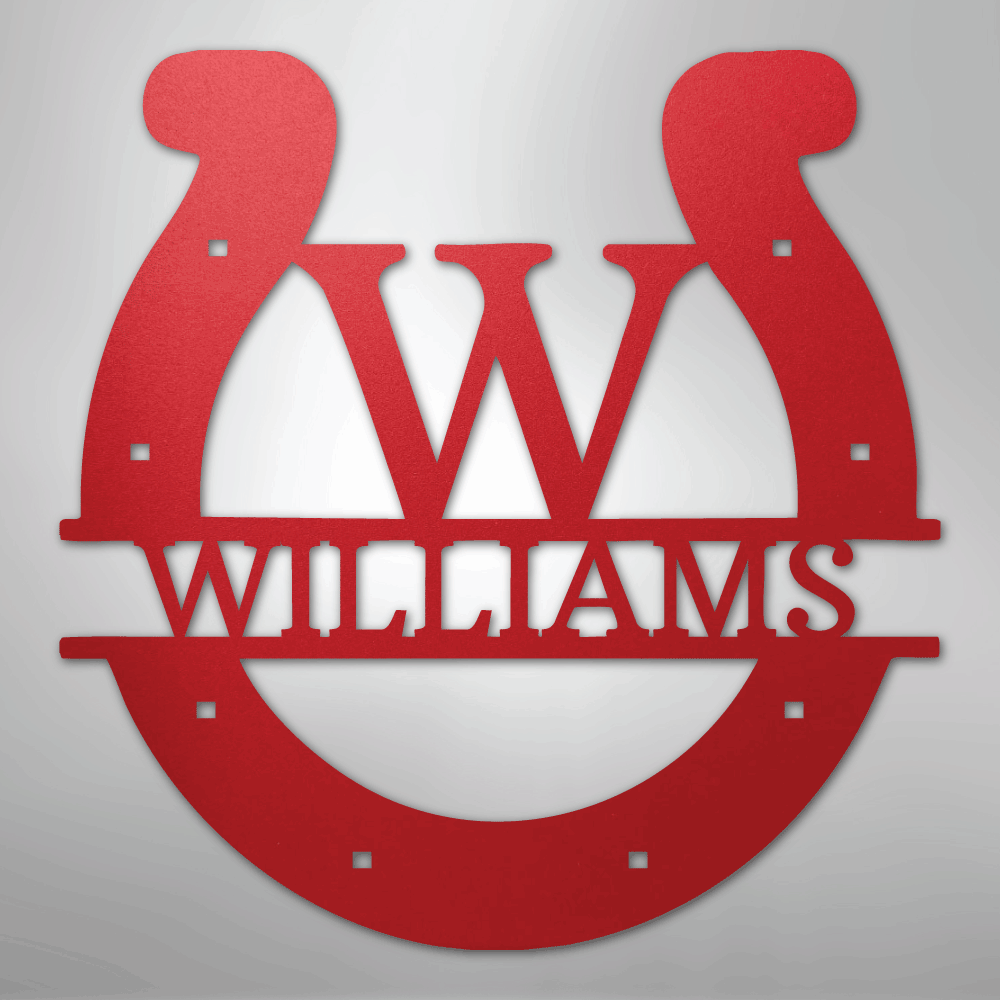 Custom Horseshoe Monogram Personalized Steel Metal Sign Wall ArtCustomly Gifts