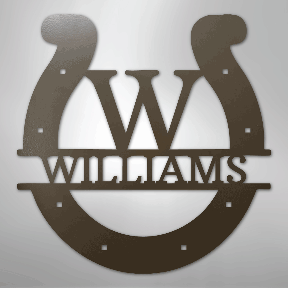 Custom Horseshoe Monogram Personalized Steel Metal Sign Wall ArtCustomly Gifts