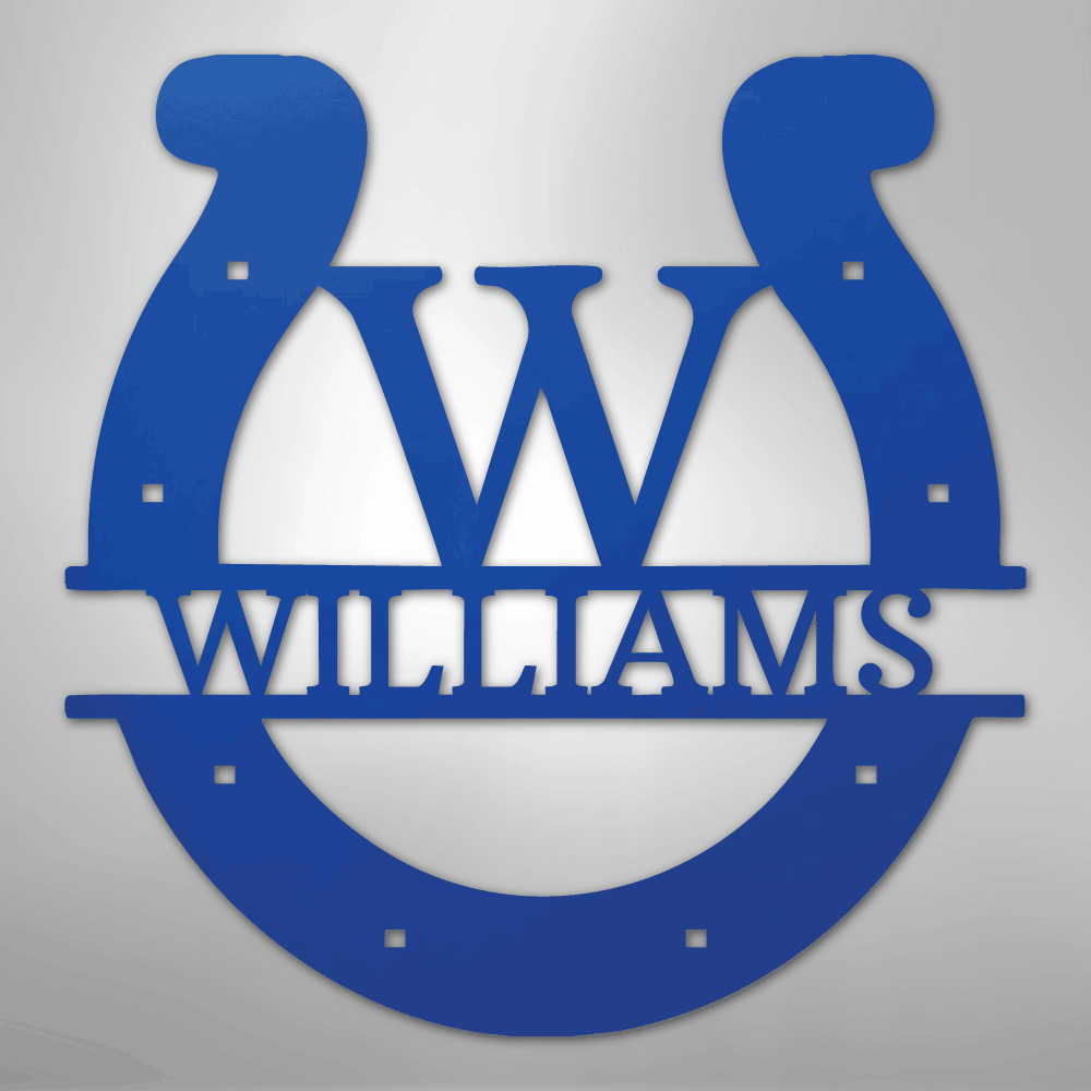 Custom Horseshoe Monogram Personalized Steel Metal Sign Wall ArtCustomly Gifts