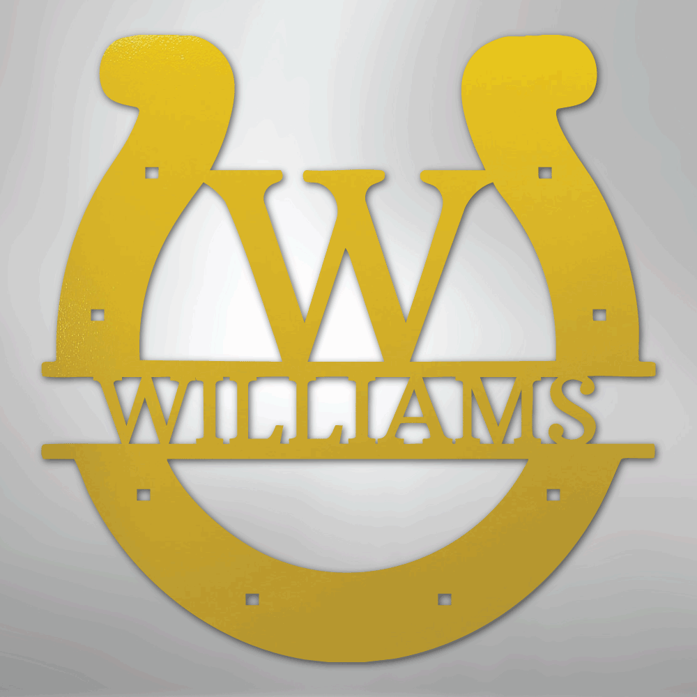 Custom Horseshoe Monogram Personalized Steel Metal Sign Wall ArtCustomly Gifts