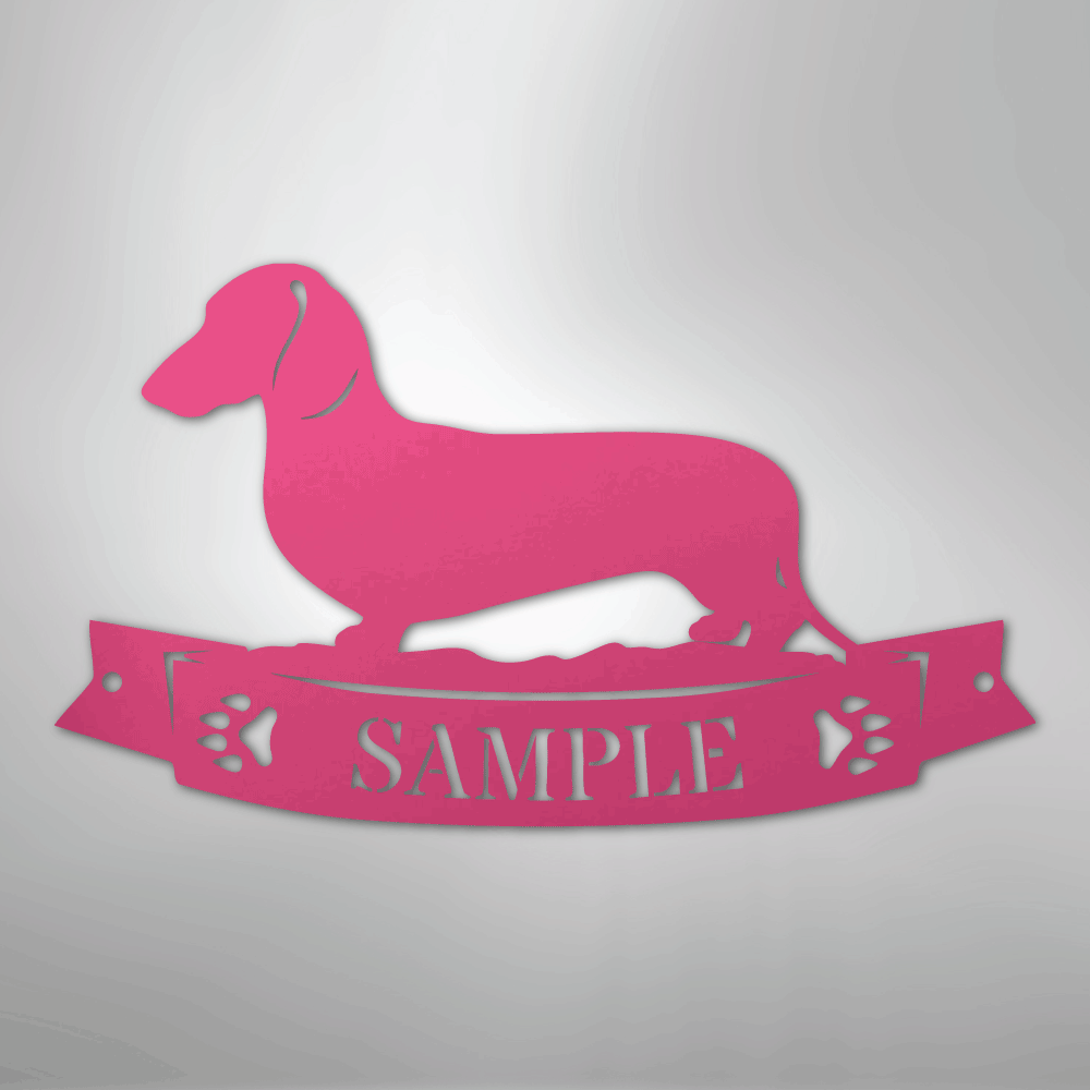 Dachshund Banner Personalized Name Steel Metal Sign Wall ArtCustomly Gifts