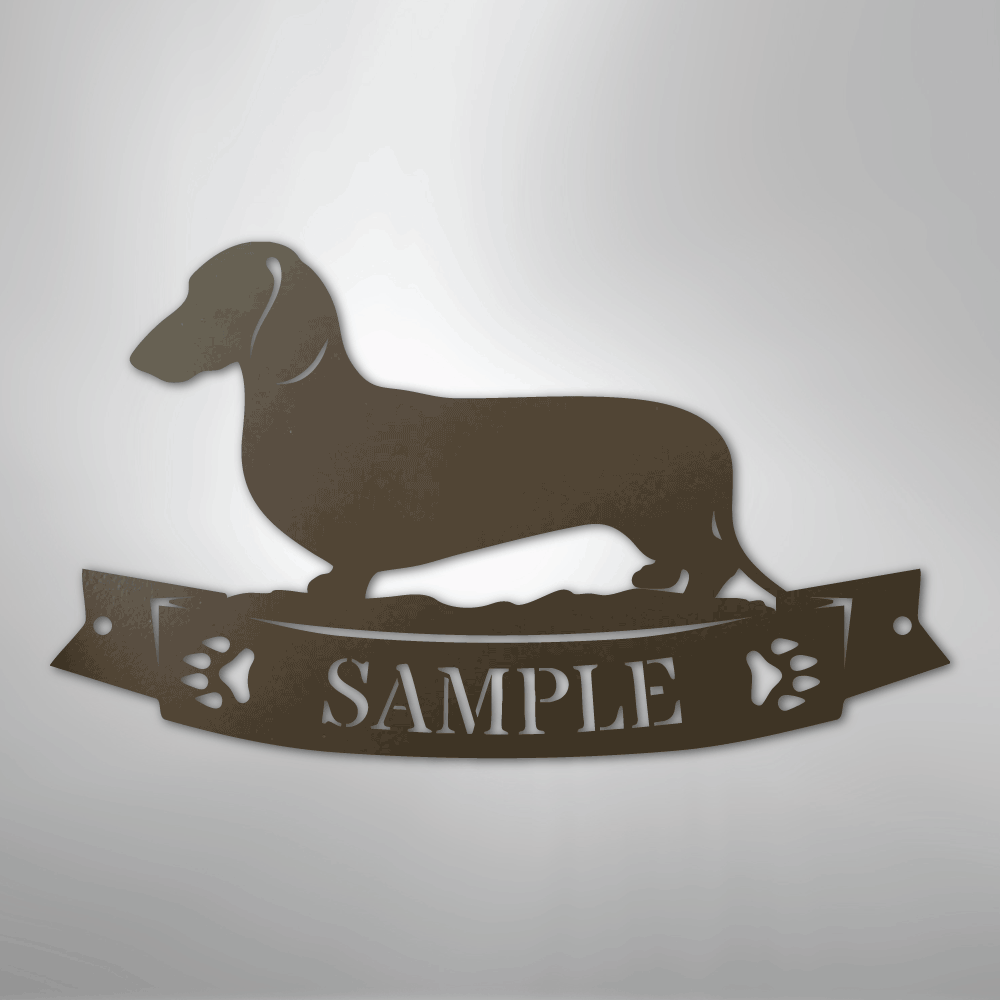 Dachshund Banner Personalized Name Steel Metal Sign Wall ArtCustomly Gifts