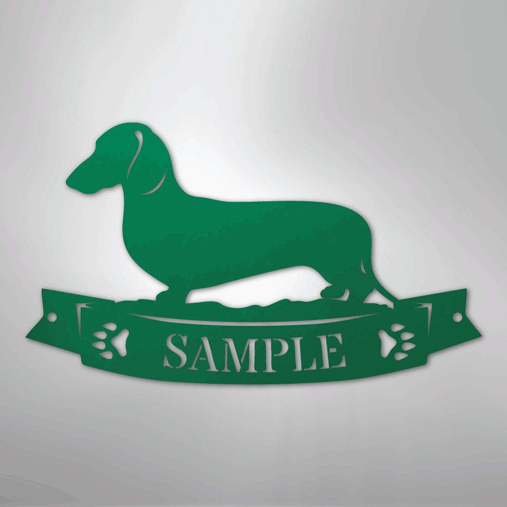 Dachshund Banner Personalized Name Steel Metal Sign Wall ArtCustomly Gifts