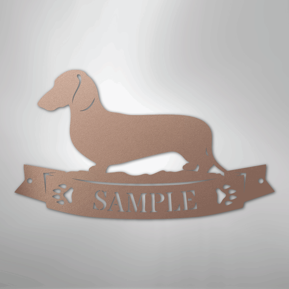 Dachshund Banner Personalized Name Steel Metal Sign Wall ArtCustomly Gifts