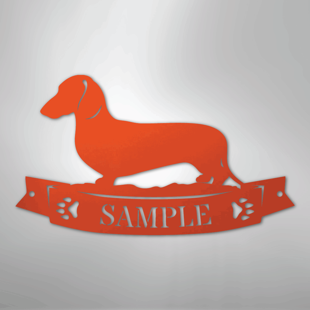 Dachshund Banner Personalized Name Steel Metal Sign Wall ArtCustomly Gifts