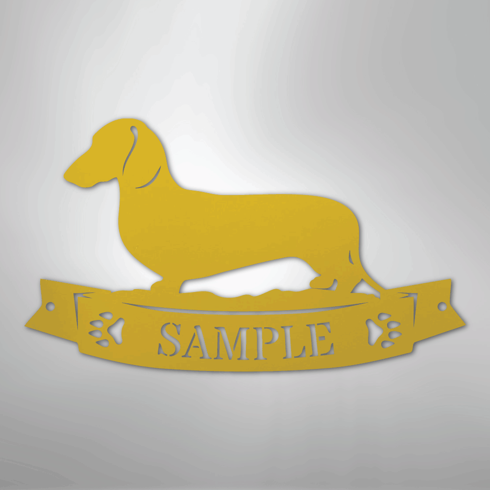 Dachshund Banner Personalized Name Steel Metal Sign Wall ArtCustomly Gifts