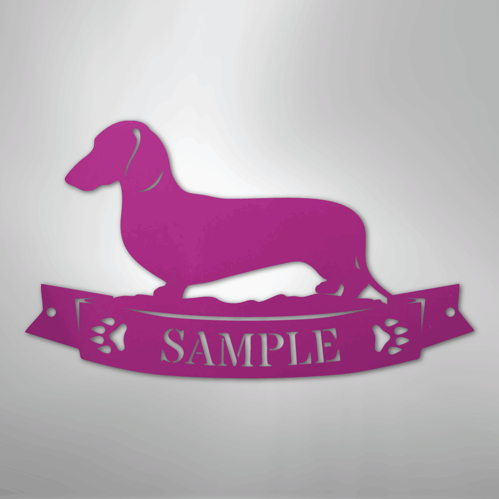Dachshund Banner Personalized Name Steel Metal Sign Wall ArtCustomly Gifts