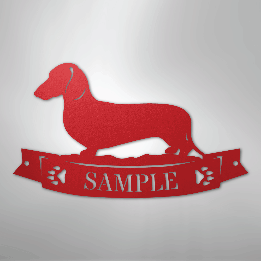 Dachshund Banner Personalized Name Steel Metal Sign Wall ArtCustomly Gifts