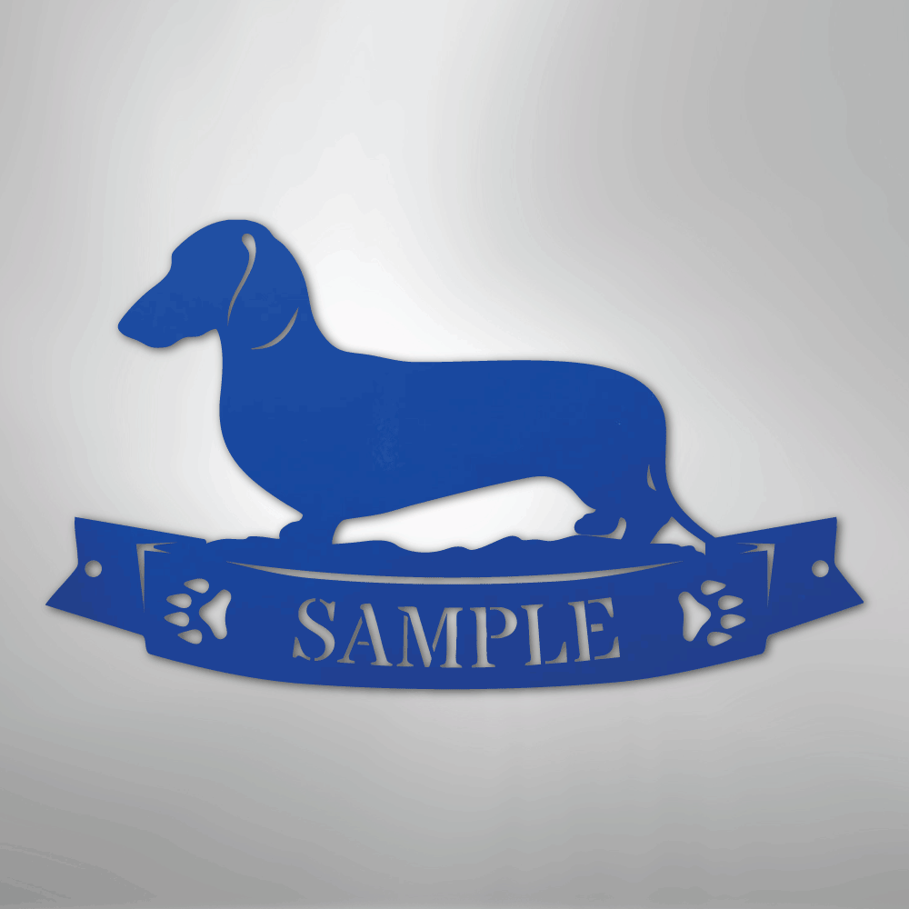 Dachshund Banner Personalized Name Steel Metal Sign Wall ArtCustomly Gifts
