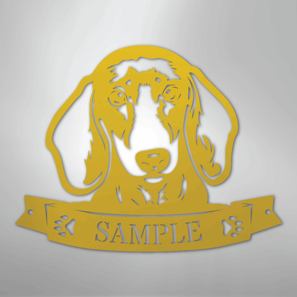 Dachshund Face Personalized Name Steel Metal Sign Wall ArtCustomly Gifts
