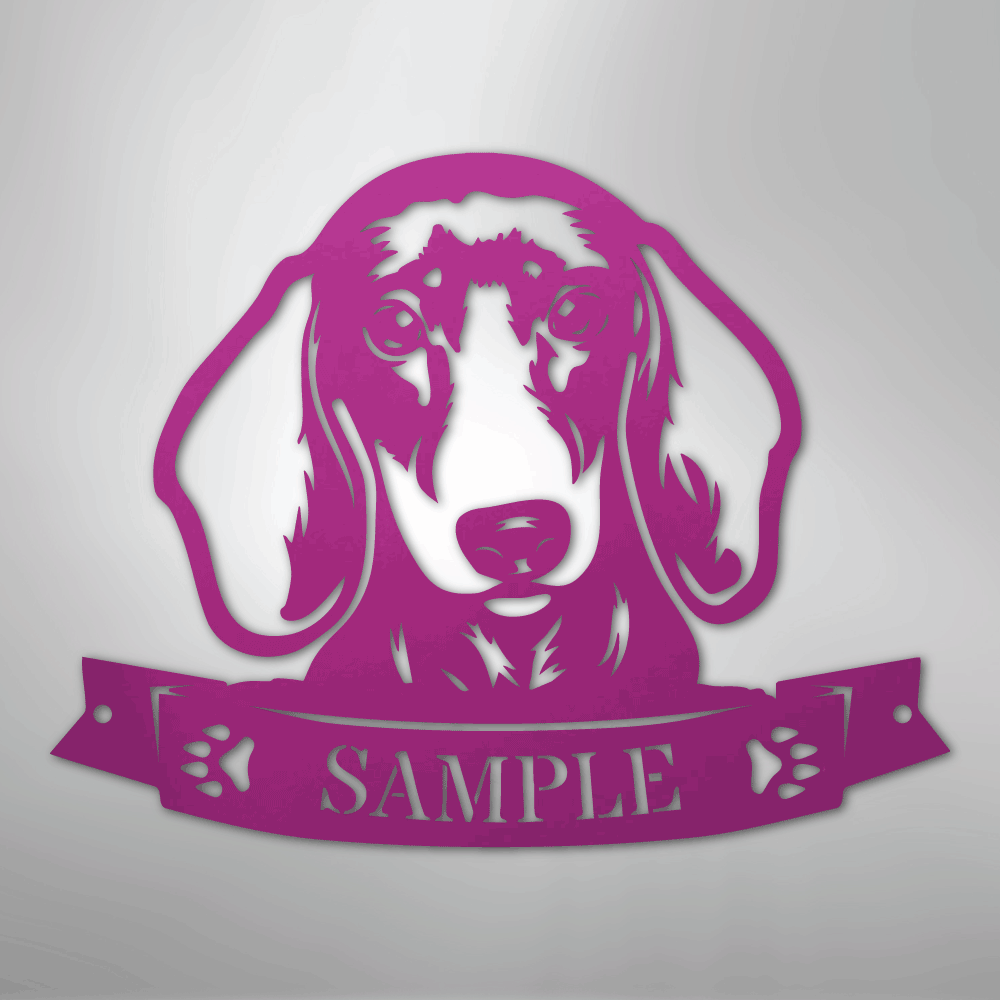 Dachshund Face Personalized Name Steel Metal Sign Wall ArtCustomly Gifts