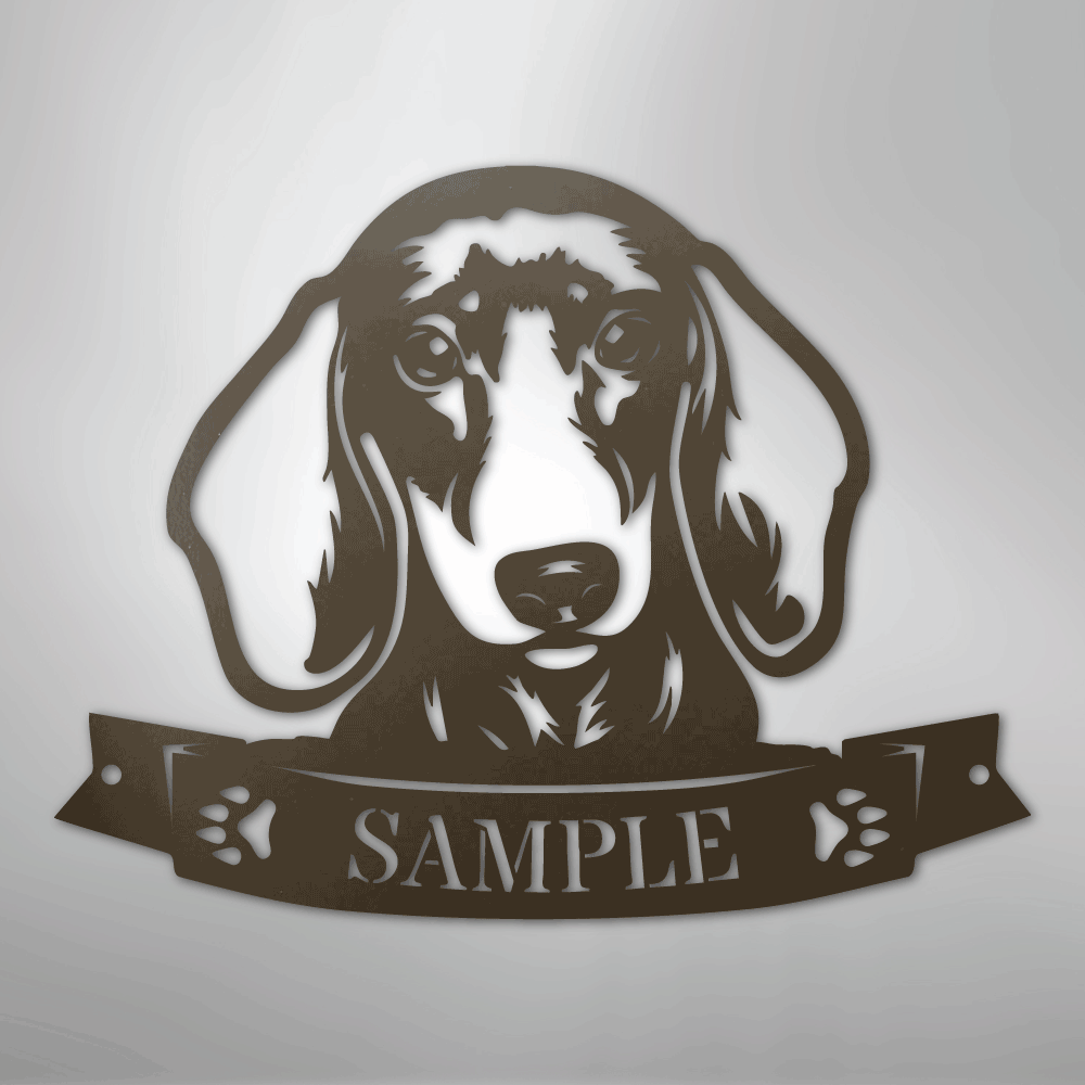 Dachshund Face Personalized Name Steel Metal Sign Wall ArtCustomly Gifts