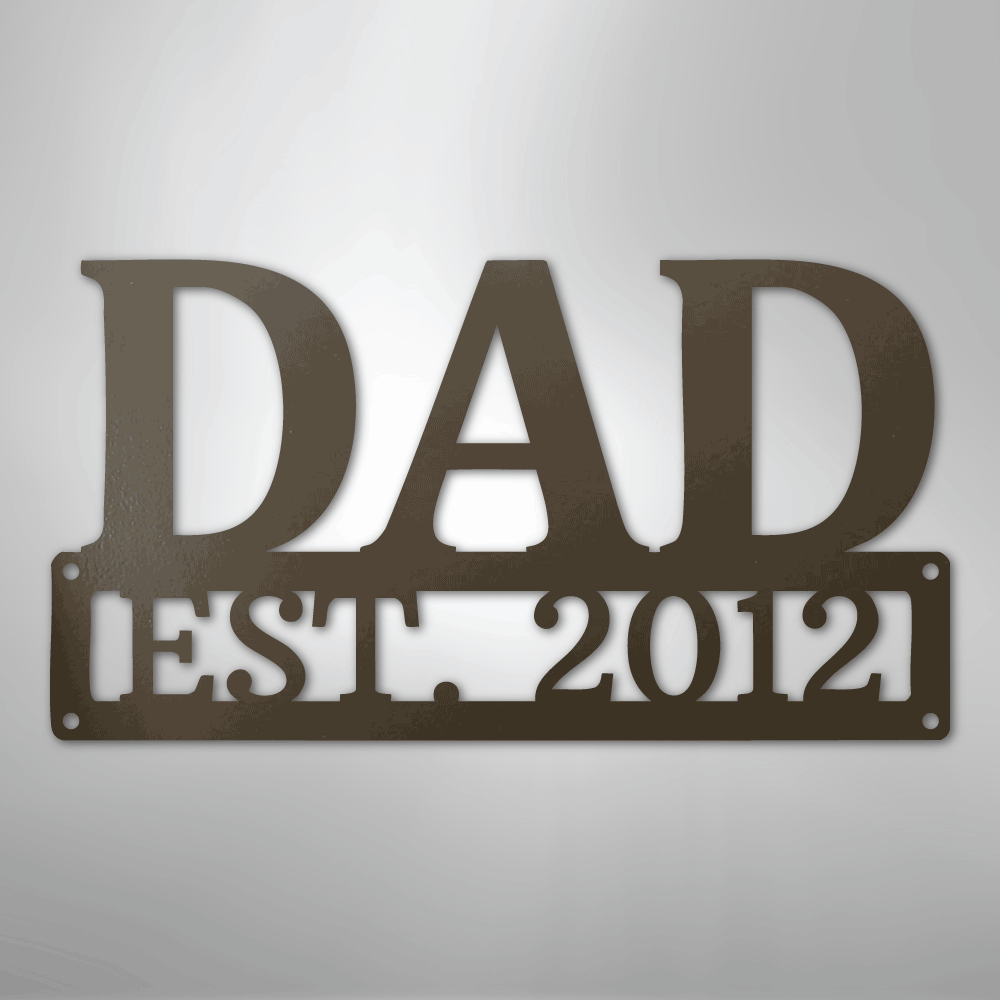 Dad Monogram Personalized Steel Metal Sign Wall ArtCustomly Gifts