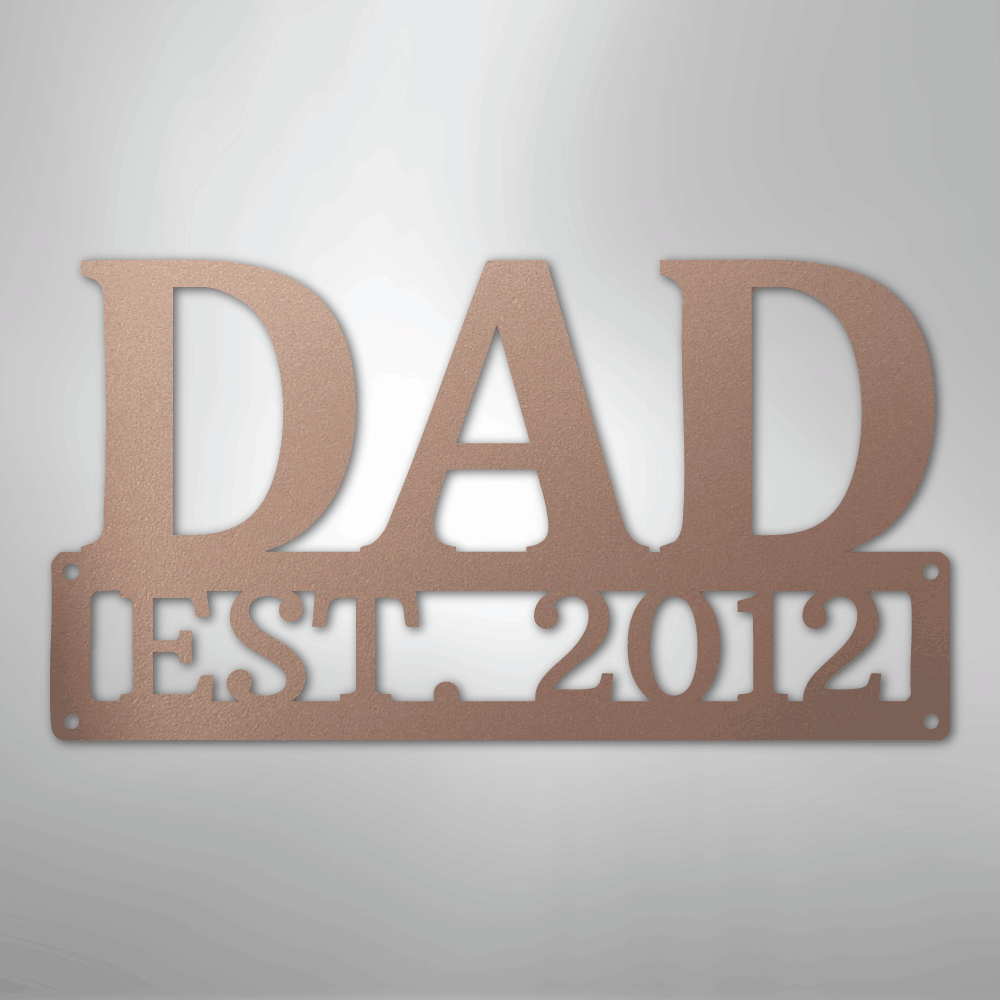 Dad Monogram Personalized Steel Metal Sign Wall ArtCustomly Gifts