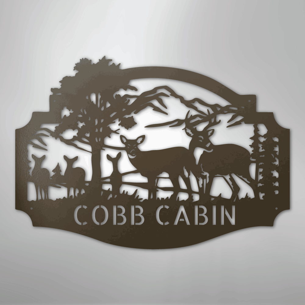 Deer Family Personalized Steel Metal Sign Wall ArtCustomly Gifts