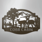 Deer Family Personalized Steel Metal Sign Wall ArtCustomly Gifts