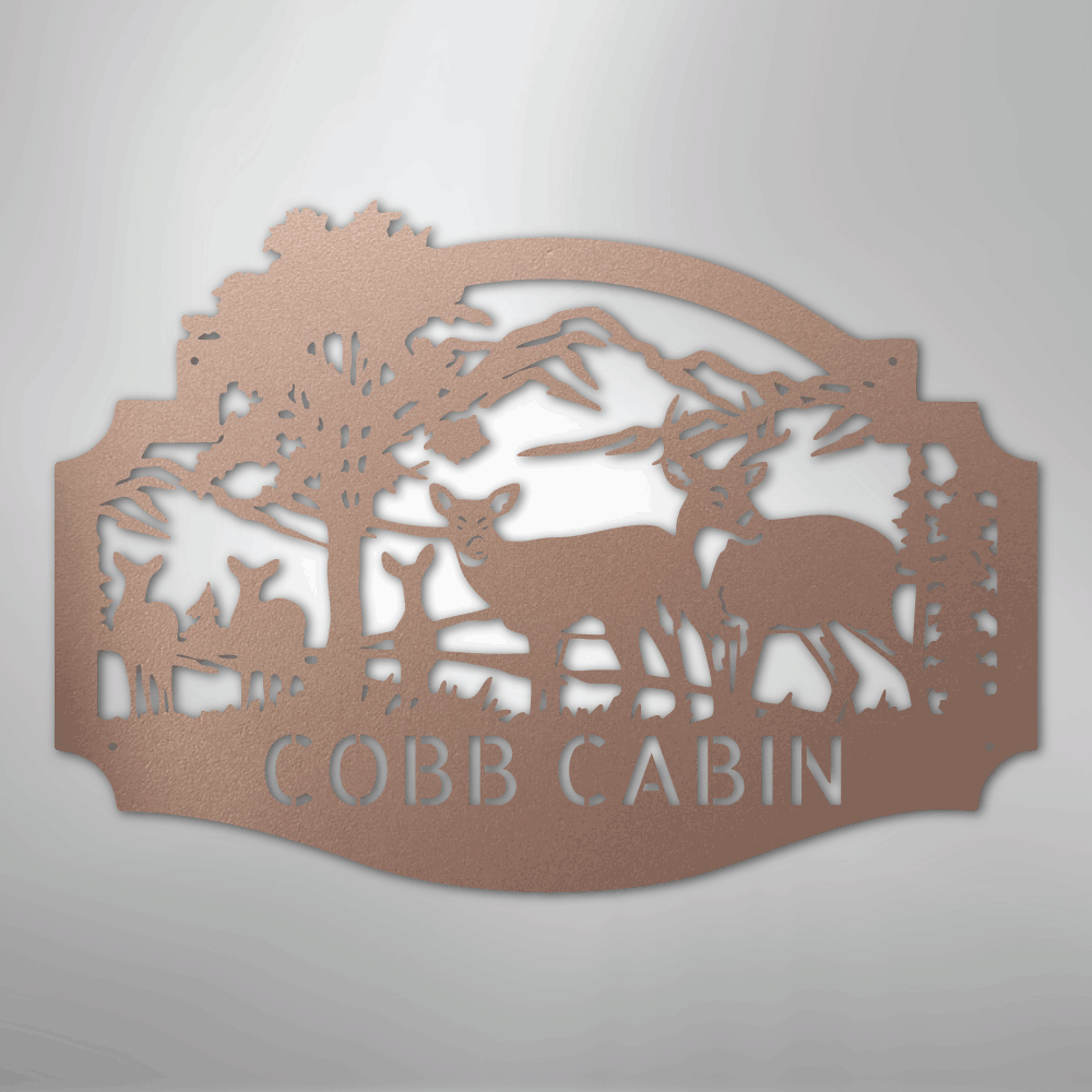 Deer Family Personalized Steel Metal Sign Wall ArtCustomly Gifts