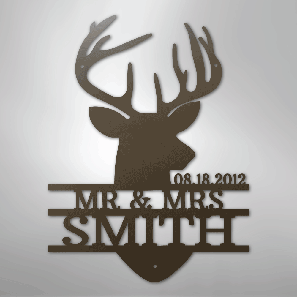 Deer Head Personalized Steel Metal Sign Wall ArtCustomly Gifts