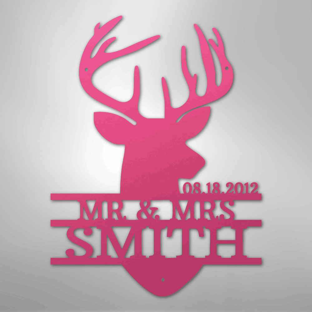 Deer Head Personalized Steel Metal Sign Wall ArtCustomly Gifts