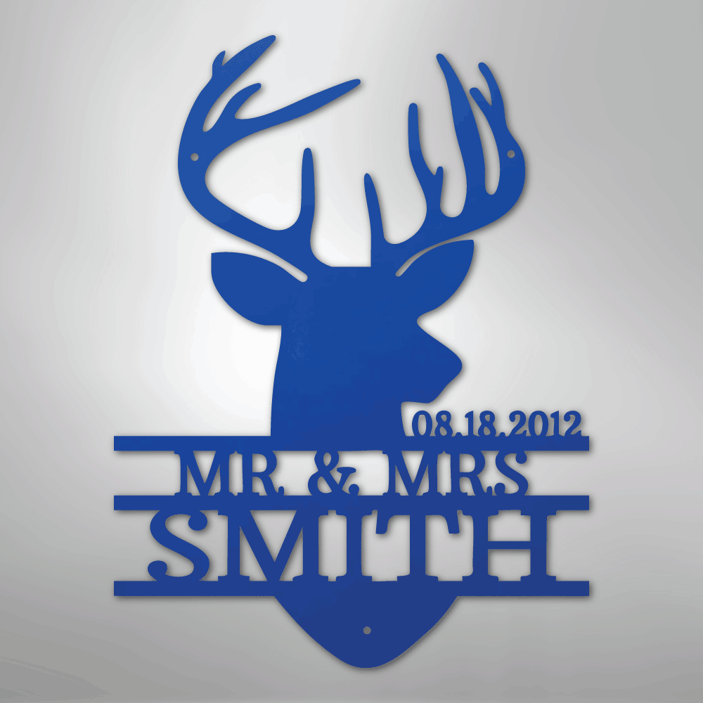 Deer Head Personalized Steel Metal Sign Wall ArtCustomly Gifts
