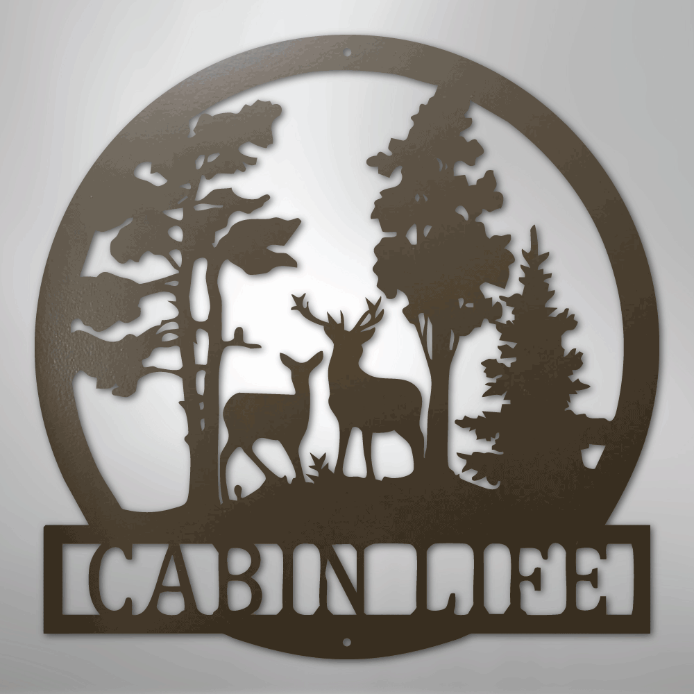 Deer in the Woods Personalized Steel Metal Sign Wall ArtCustomly Gifts