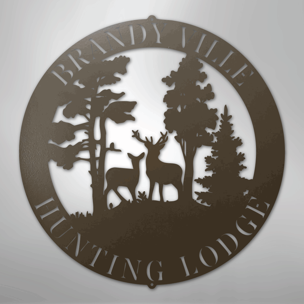 Deer Scene Personalized Steel Metal Sign Wall ArtCustomly Gifts