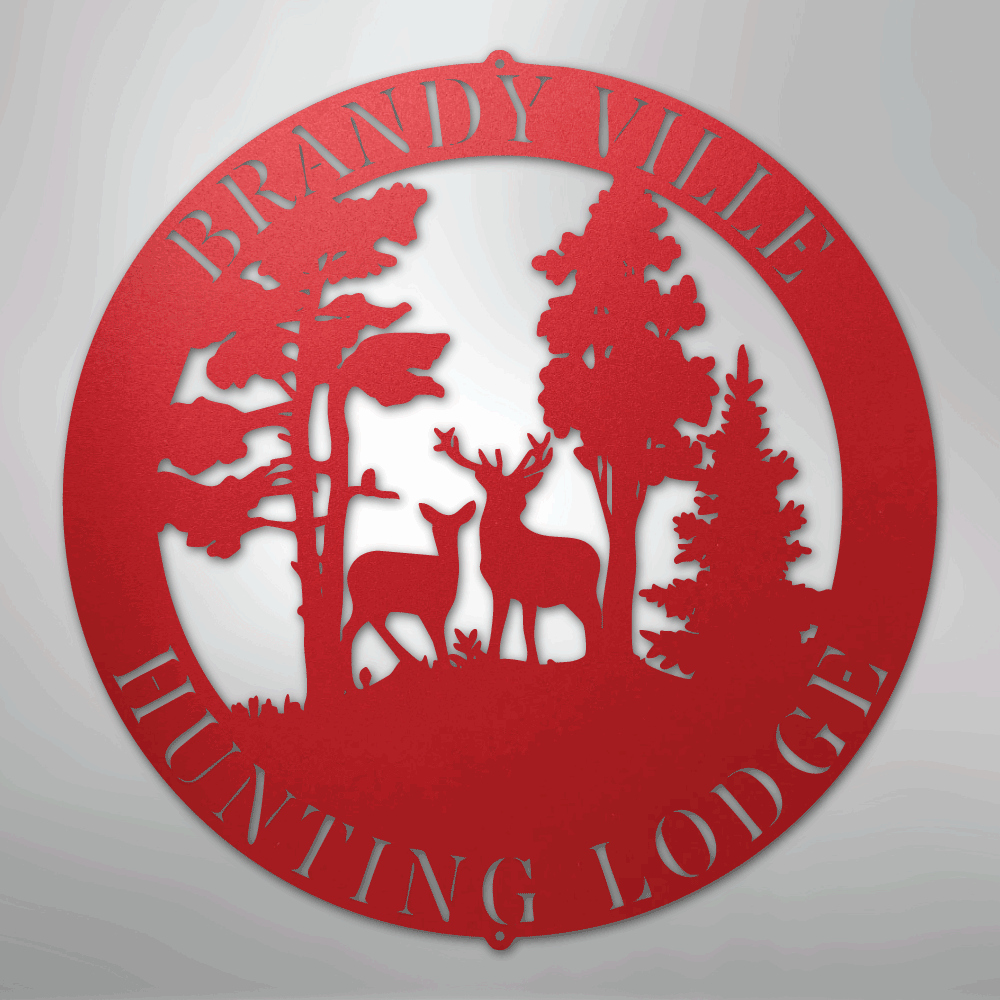 Deer Scene Personalized Steel Metal Sign Wall ArtCustomly Gifts