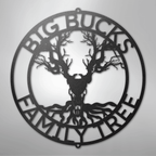 Deer Skull and Tree Personalized Steel Metal Sign Wall ArtCustomly Gifts