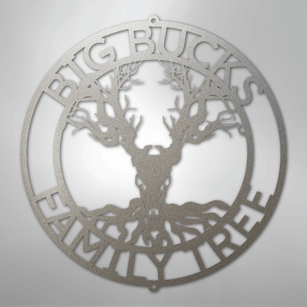 Deer Skull and Tree Personalized Steel Metal Sign Wall ArtCustomly Gifts
