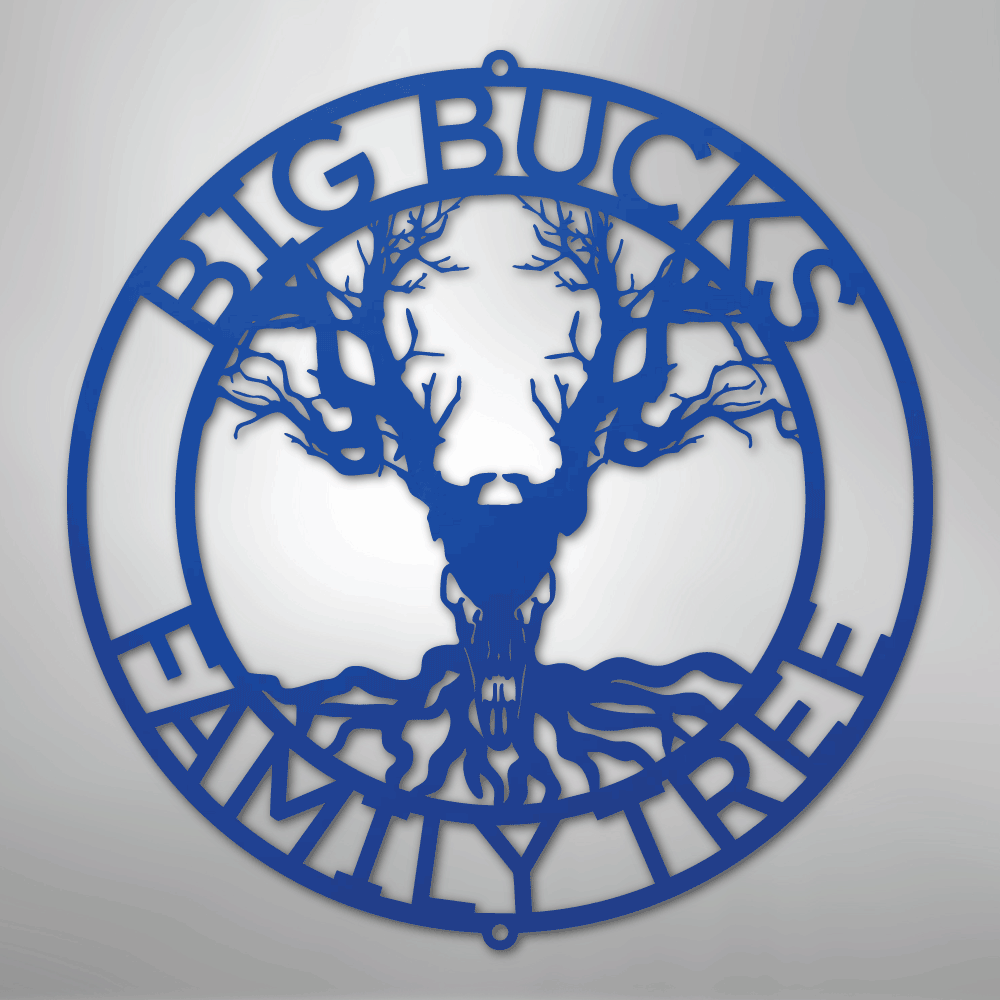 Deer Skull and Tree Personalized Steel Metal Sign Wall ArtCustomly Gifts