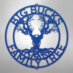 Deer Skull and Tree Personalized Steel Metal Sign Wall ArtCustomly Gifts