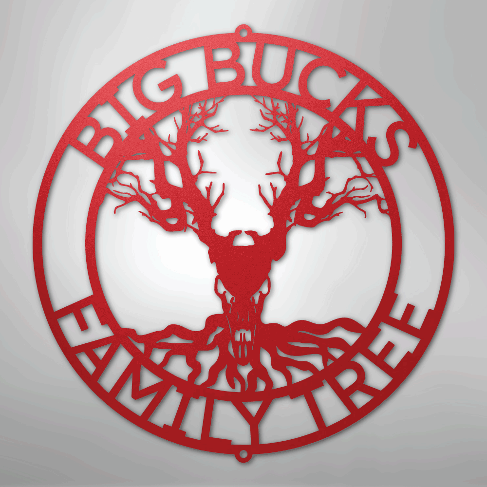 Deer Skull and Tree Personalized Steel Metal Sign Wall ArtCustomly Gifts