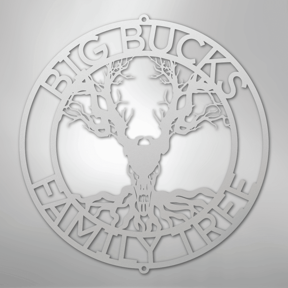 Deer Skull and Tree Personalized Steel Metal Sign Wall ArtCustomly Gifts