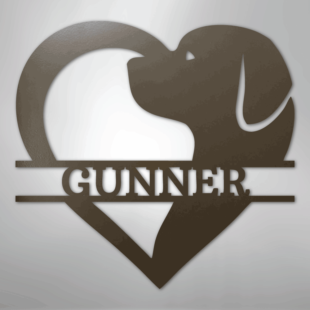 Dog Love Personalized Name Steel Metal Sign Wall ArtCustomly Gifts