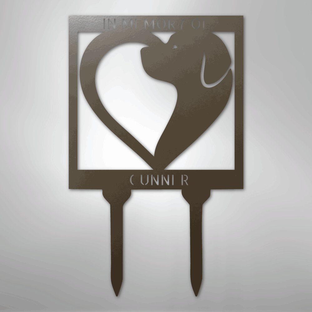 Dog Love Personalized Name Text Yard Stake Steel SignCustomly Gifts