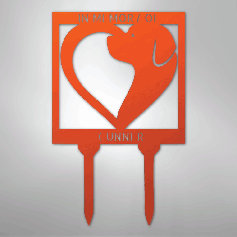 Dog Love Personalized Name Text Yard Stake Steel SignCustomly Gifts