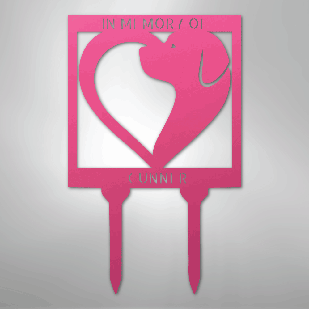 Dog Love Personalized Name Text Yard Stake Steel SignCustomly Gifts