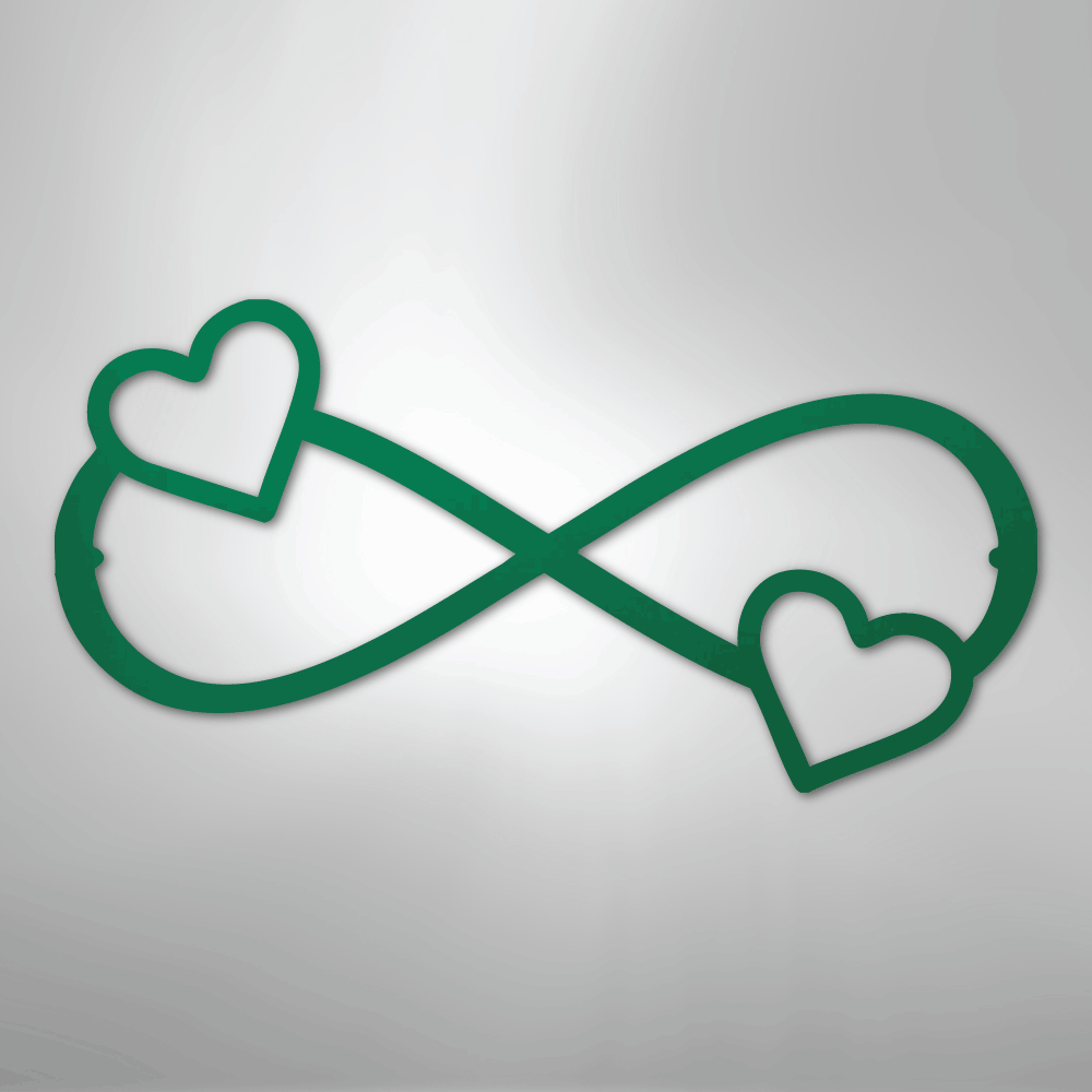 Double Heart Infinity - Steel Metal Sign Wall ArtCustomly Gifts