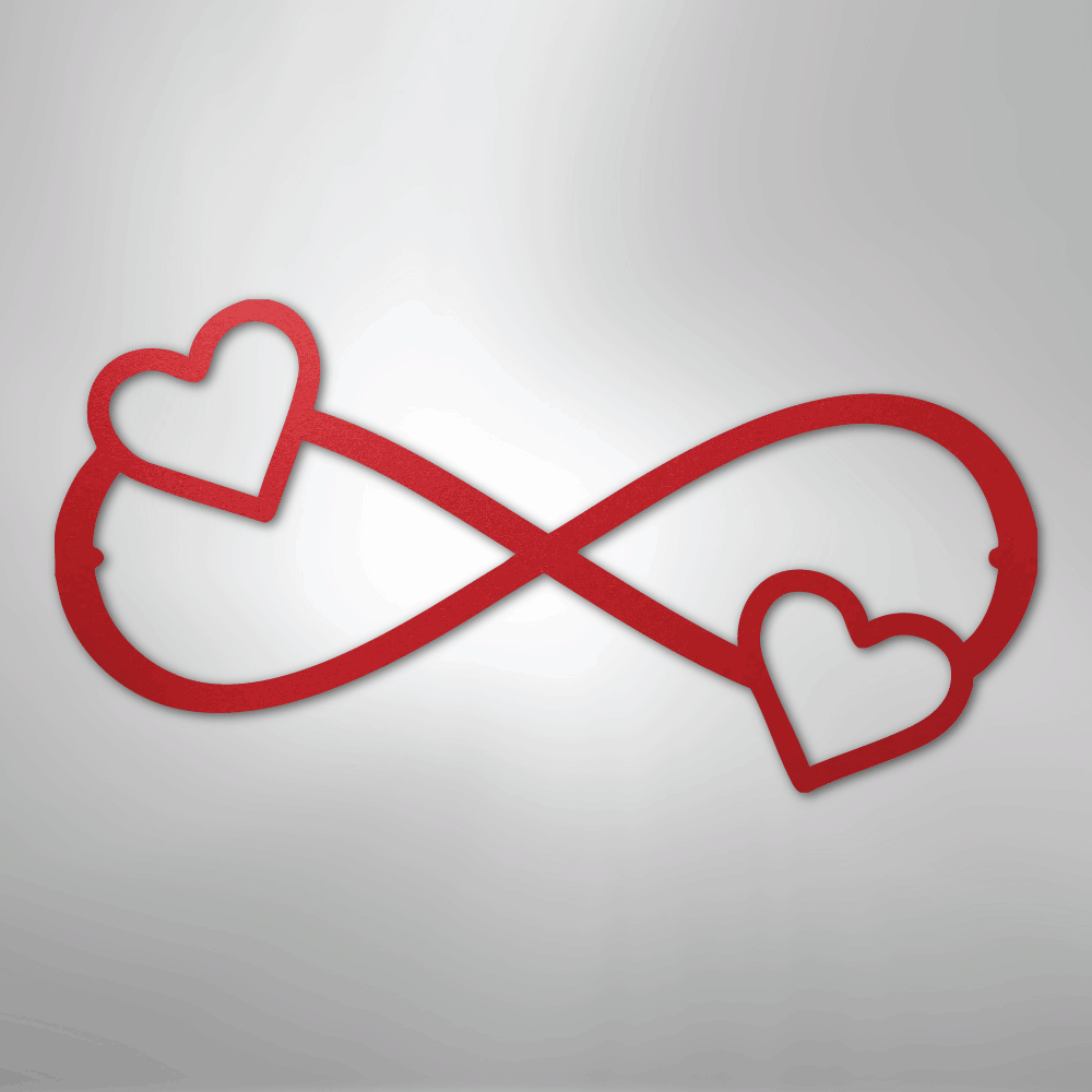 Double Heart Infinity - Steel Metal Sign Wall ArtCustomly Gifts
