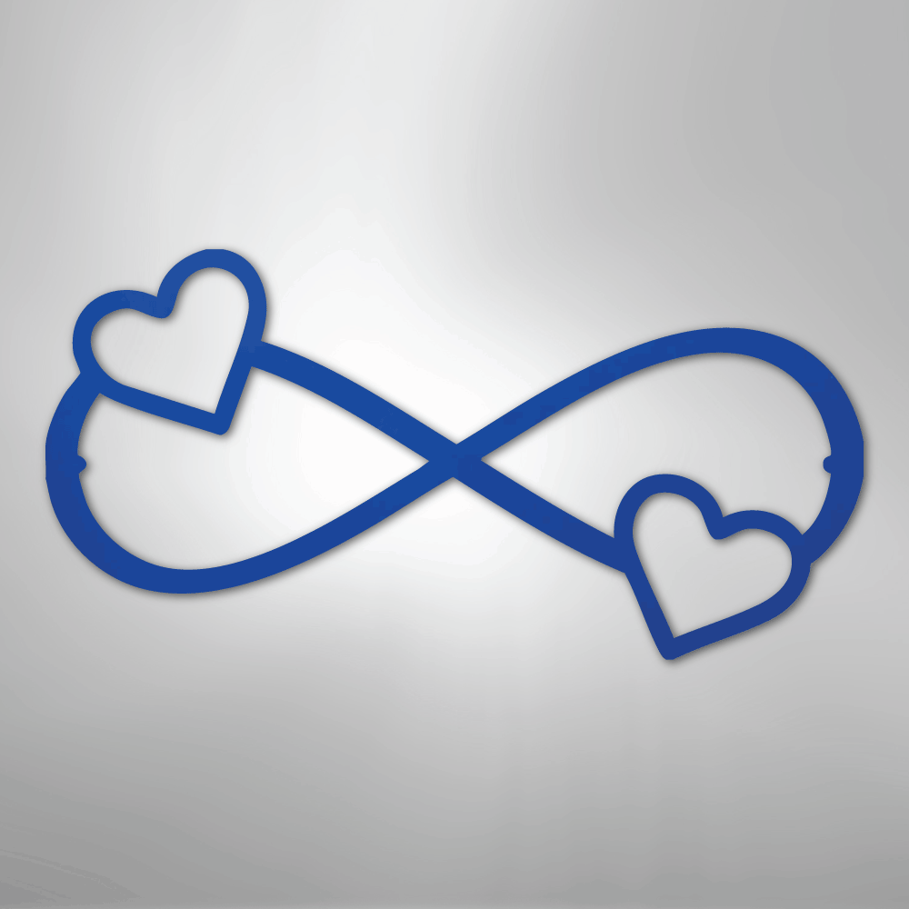 Double Heart Infinity - Steel Metal Sign Wall ArtCustomly Gifts