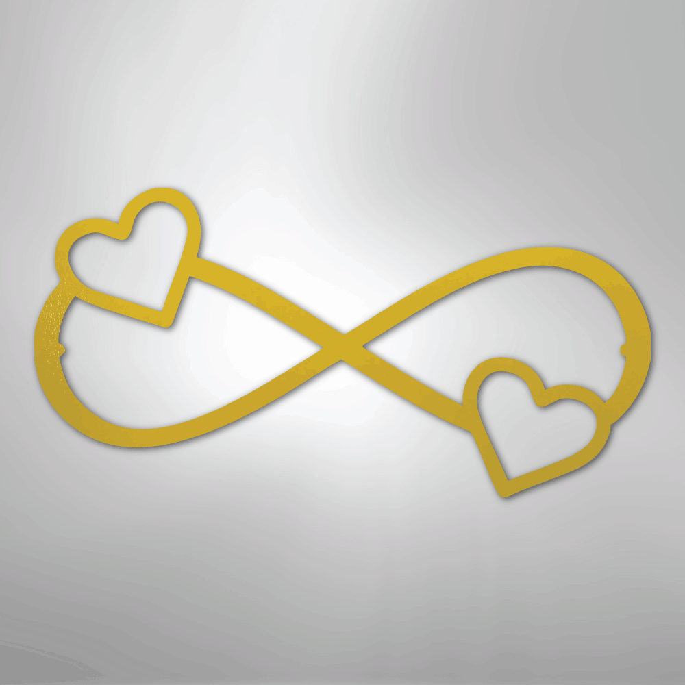 Double Heart Infinity - Steel Metal Sign Wall ArtCustomly Gifts
