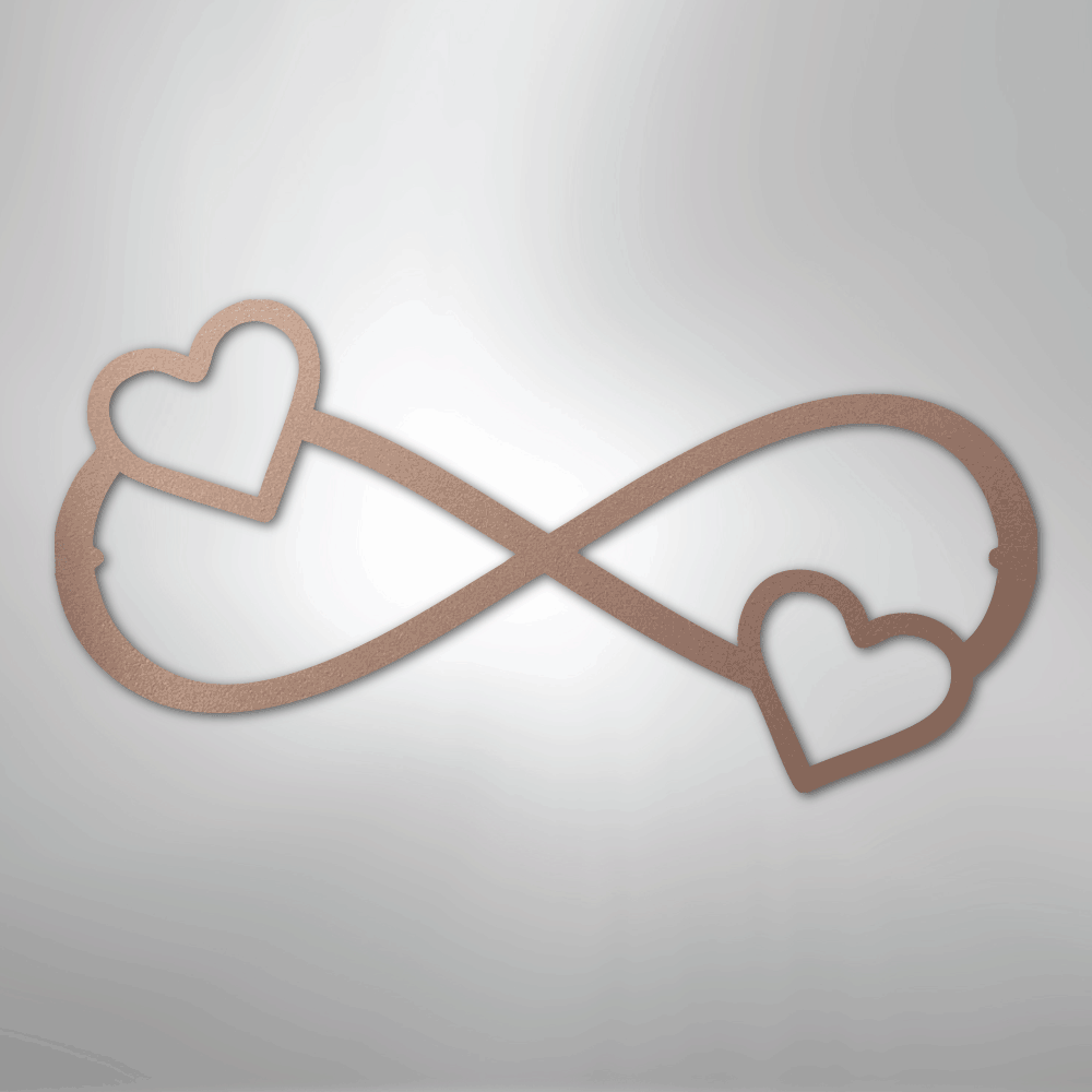 Double Heart Infinity - Steel Metal Sign Wall ArtCustomly Gifts