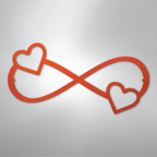 Double Heart Infinity - Steel Metal Sign Wall ArtCustomly Gifts
