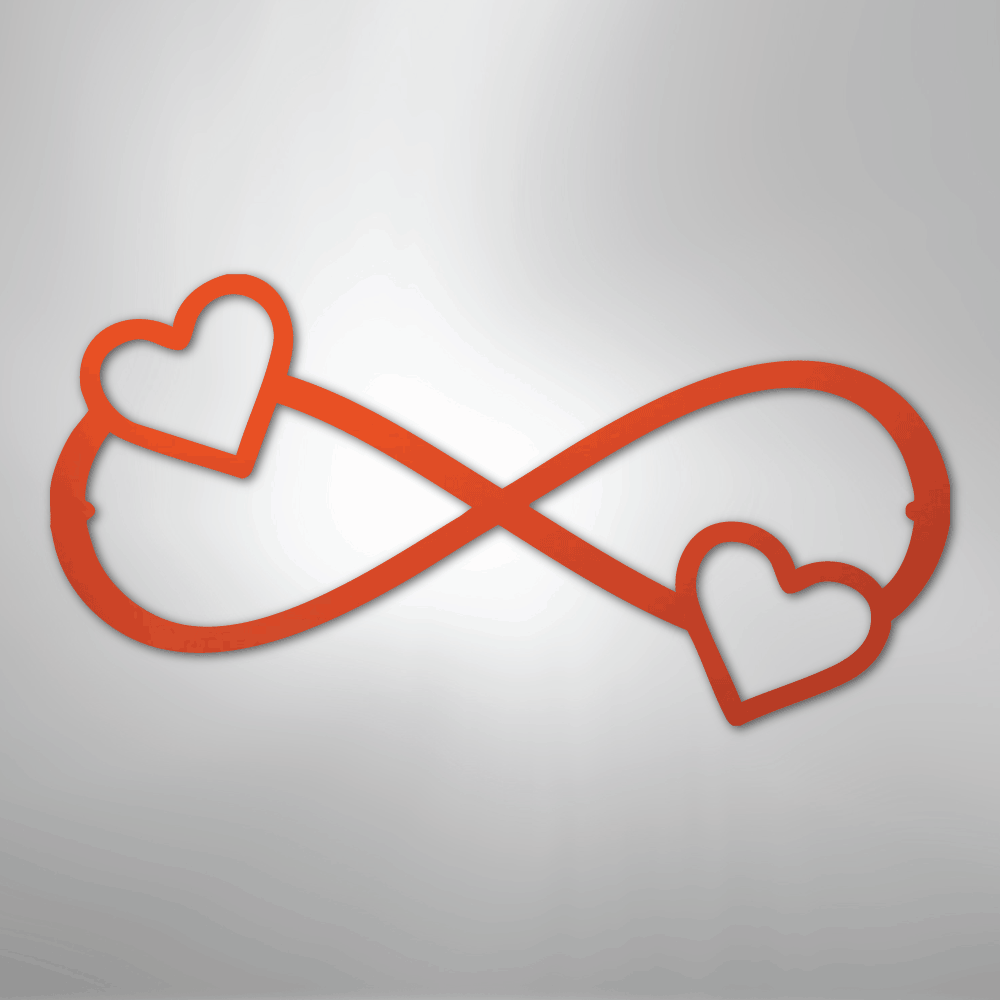 Double Heart Infinity - Steel Metal Sign Wall ArtCustomly Gifts