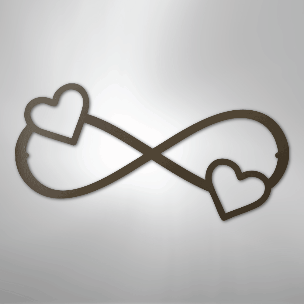 Double Heart Infinity - Steel Metal Sign Wall ArtCustomly Gifts