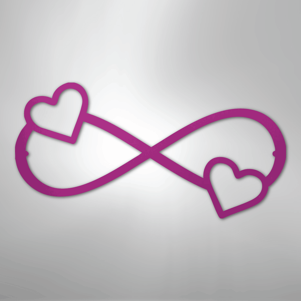 Double Heart Infinity - Steel Metal Sign Wall ArtCustomly Gifts